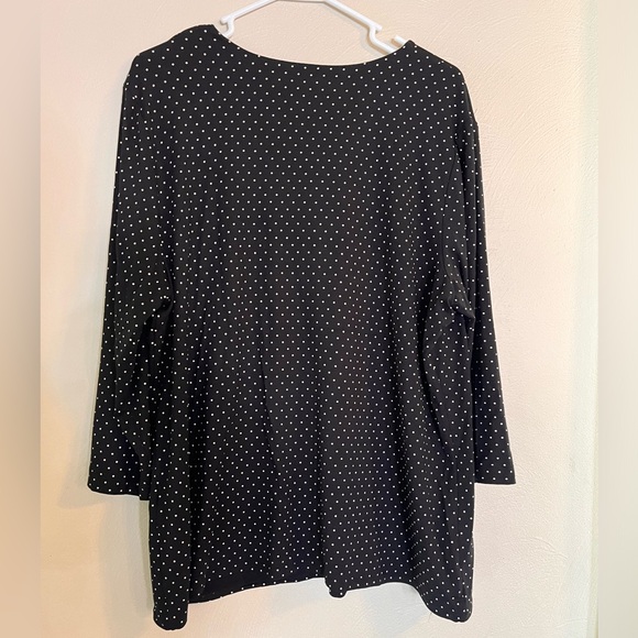 Chico’s women’s black with polka dots XL long sleeve lined shirt top blouse - Picture 8 of 11